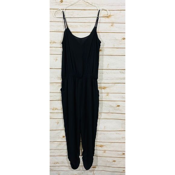 Design lab woman’s  petite black spaghetti strap jumpsuit size S/P - Picture 8 of 8
